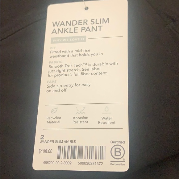 ATHLETA Wander Slim Ankle Pant Black NWT - Picture 3 of 4